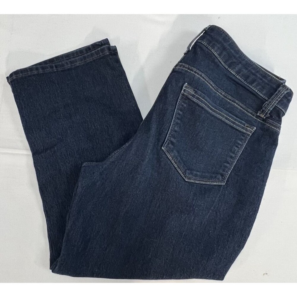 Lee Womens Dark Wash Midrise Capris 5 Pocket Denim Blue Jeans Size 6M